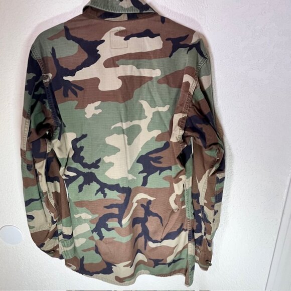US Airforce Woodland Camo Button Front Jacket- Size S - Picture 7 of 10